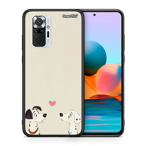 Θήκη Xiaomi Redmi Note 10 Pro Dalmatians Love από τη Smartfits με σχέδιο στο πίσω μέρος και μαύρο περίβλημα | Xiaomi Redmi Note 10 Pro Dalmatians Love case with colorful back and black bezels