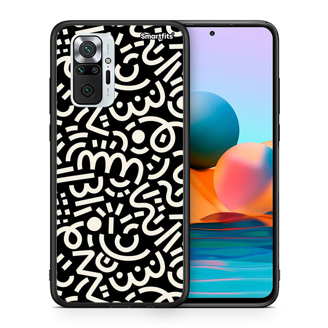 Θήκη Xiaomi Redmi Note 10 Pro Doodle Art από τη Smartfits με σχέδιο στο πίσω μέρος και μαύρο περίβλημα | Xiaomi Redmi Note 10 Pro Doodle Art case with colorful back and black bezels