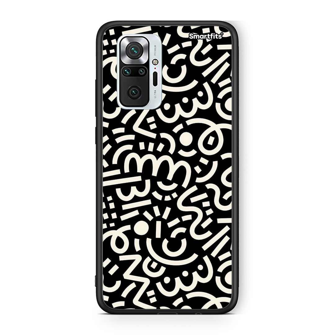 Xiaomi Redmi Note 10 Pro Doodle Art Θήκη από τη Smartfits με σχέδιο στο πίσω μέρος και μαύρο περίβλημα | Smartphone case with colorful back and black bezels by Smartfits