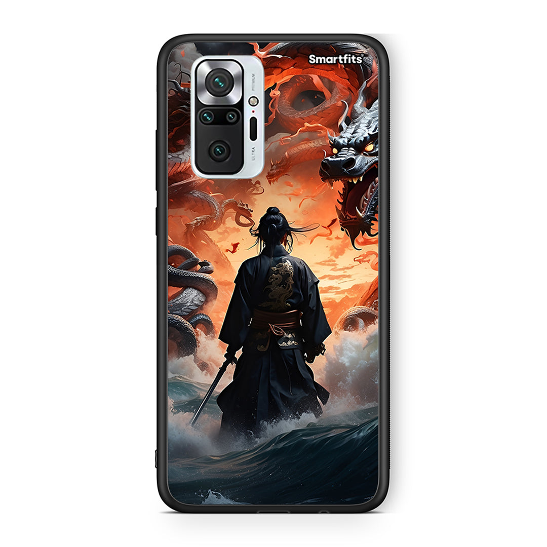 Xiaomi Redmi Note 10 Pro Dragons Fight θήκη από τη Smartfits με σχέδιο στο πίσω μέρος και μαύρο περίβλημα | Smartphone case with colorful back and black bezels by Smartfits