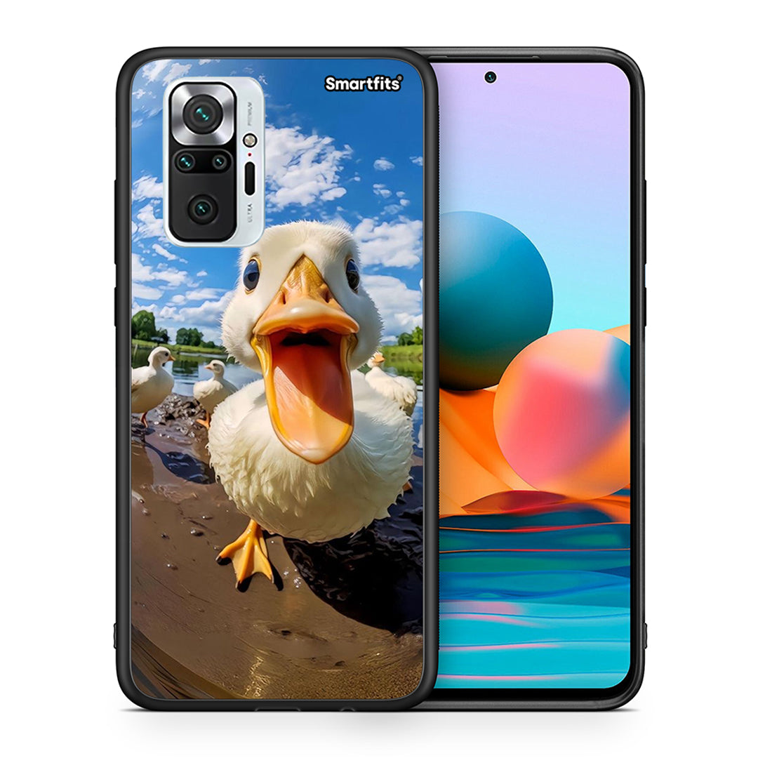 Θήκη Xiaomi Redmi Note 10 Pro Duck Face από τη Smartfits με σχέδιο στο πίσω μέρος και μαύρο περίβλημα | Xiaomi Redmi Note 10 Pro Duck Face case with colorful back and black bezels