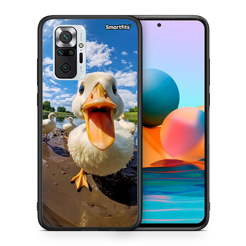 Θήκη Xiaomi Redmi Note 10 Pro Duck Face από τη Smartfits με σχέδιο στο πίσω μέρος και μαύρο περίβλημα | Xiaomi Redmi Note 10 Pro Duck Face case with colorful back and black bezels