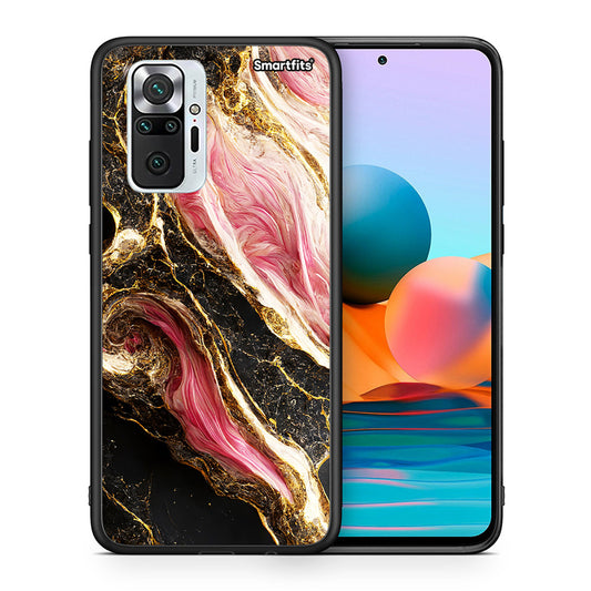 Θήκη Xiaomi Redmi Note 10 Pro Glamorous Pink Marble από τη Smartfits με σχέδιο στο πίσω μέρος και μαύρο περίβλημα | Xiaomi Redmi Note 10 Pro Glamorous Pink Marble case with colorful back and black bezels