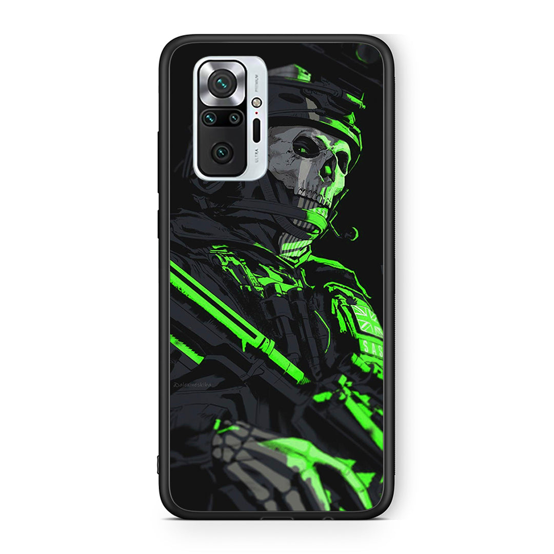 Xiaomi Redmi Note 10 Pro Green Soldier Θήκη Αγίου Βαλεντίνου από τη Smartfits με σχέδιο στο πίσω μέρος και μαύρο περίβλημα | Smartphone case with colorful back and black bezels by Smartfits
