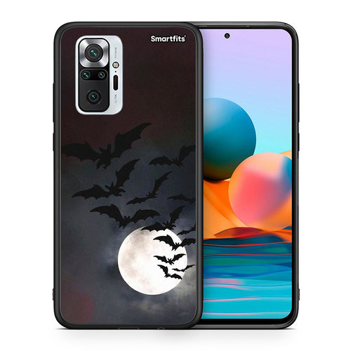 Θήκη Xiaomi Redmi Note 10 Pro Halloween Bat Night από τη Smartfits με σχέδιο στο πίσω μέρος και μαύρο περίβλημα | Xiaomi Redmi Note 10 Pro Halloween Bat Night case with colorful back and black bezels