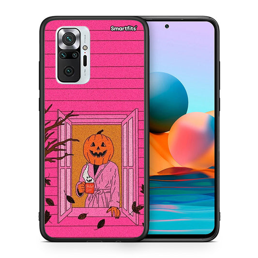 Θήκη Xiaomi Redmi Note 10 Pro Halloween Pumpkin Lady από τη Smartfits με σχέδιο στο πίσω μέρος και μαύρο περίβλημα | Xiaomi Redmi Note 10 Pro Halloween Pumpkin Lady case with colorful back and black bezels