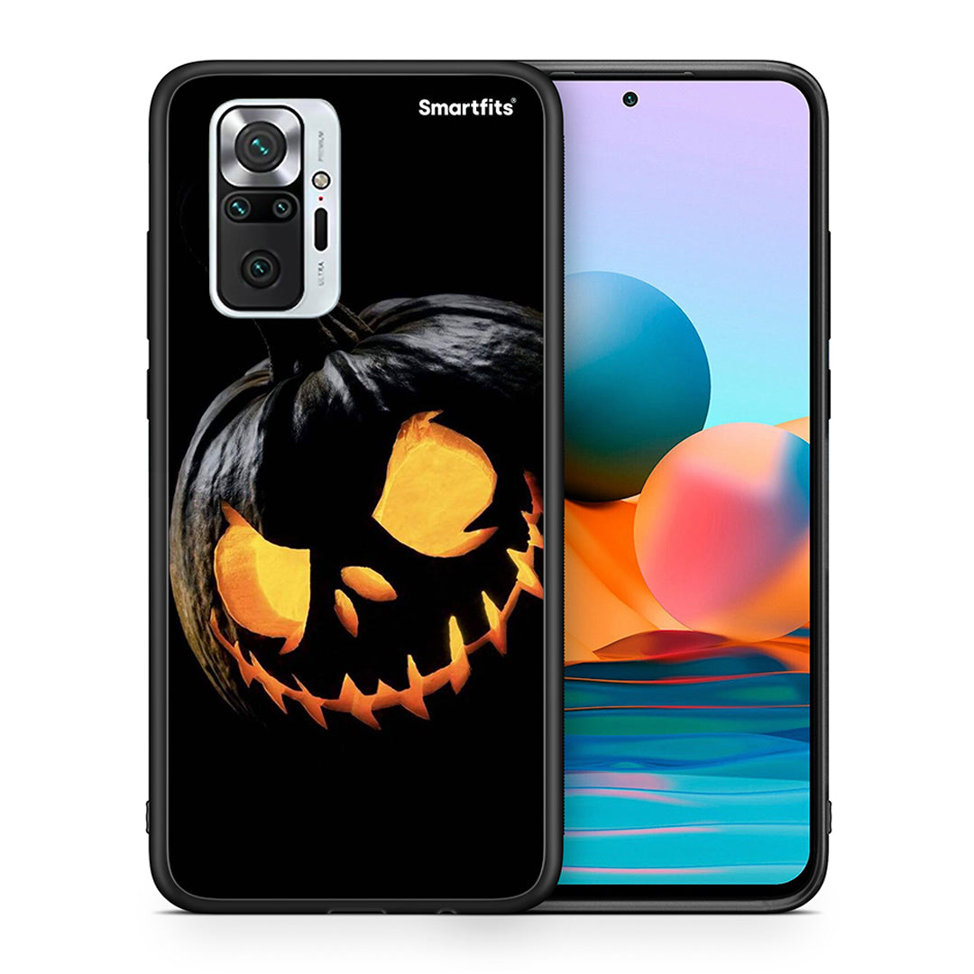 Θήκη Xiaomi Redmi Note 10 Pro Halloween Scary Pumpkin από τη Smartfits με σχέδιο στο πίσω μέρος και μαύρο περίβλημα | Xiaomi Redmi Note 10 Pro Halloween Scary Pumpkin case with colorful back and black bezels