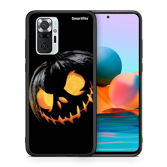 Θήκη Xiaomi Redmi Note 10 Pro Halloween Scary Pumpkin από τη Smartfits με σχέδιο στο πίσω μέρος και μαύρο περίβλημα | Xiaomi Redmi Note 10 Pro Halloween Scary Pumpkin case with colorful back and black bezels