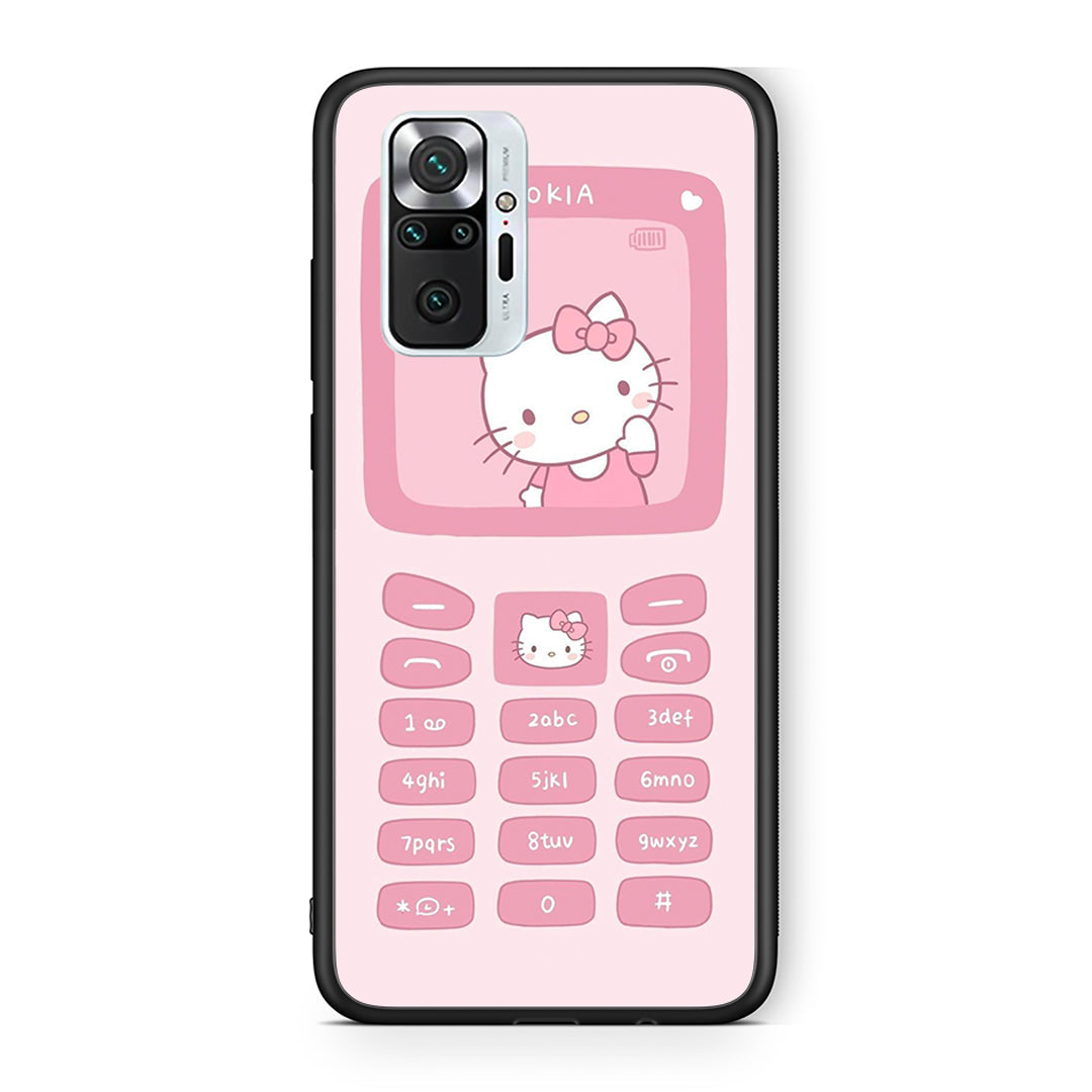 Xiaomi Redmi Note 10 Pro Hello Kitten Θήκη Αγίου Βαλεντίνου από τη Smartfits με σχέδιο στο πίσω μέρος και μαύρο περίβλημα | Smartphone case with colorful back and black bezels by Smartfits