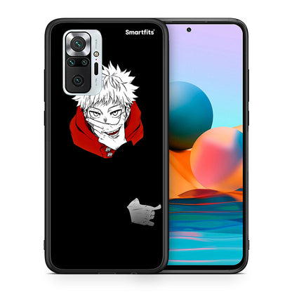 Θήκη Xiaomi Redmi Note 10 Pro Itadori Anime από τη Smartfits με σχέδιο στο πίσω μέρος και μαύρο περίβλημα | Xiaomi Redmi Note 10 Pro Itadori Anime case with colorful back and black bezels