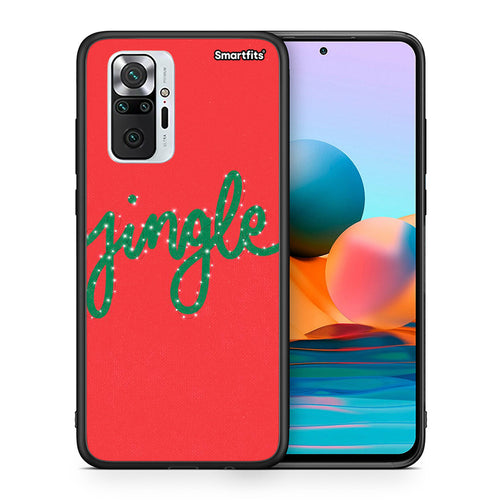 Θήκη Xiaomi Redmi Note 10 Pro Jingle Xmas από τη Smartfits με σχέδιο στο πίσω μέρος και μαύρο περίβλημα | Xiaomi Redmi Note 10 Pro Jingle Xmas case with colorful back and black bezels