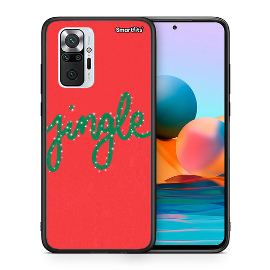 Θήκη Xiaomi Redmi Note 10 Pro Jingle Xmas από τη Smartfits με σχέδιο στο πίσω μέρος και μαύρο περίβλημα | Xiaomi Redmi Note 10 Pro Jingle Xmas case with colorful back and black bezels