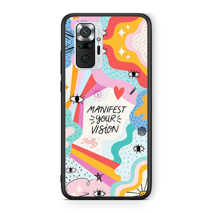 Xiaomi Redmi Note 10 Pro Manifest Your Vision θήκη από τη Smartfits με σχέδιο στο πίσω μέρος και μαύρο περίβλημα | Smartphone case with colorful back and black bezels by Smartfits