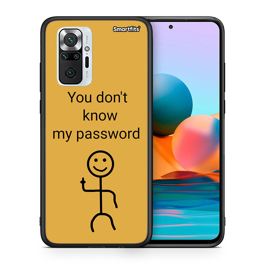 Θήκη Xiaomi Redmi Note 10 Pro My Password από τη Smartfits με σχέδιο στο πίσω μέρος και μαύρο περίβλημα | Xiaomi Redmi Note 10 Pro My Password case with colorful back and black bezels