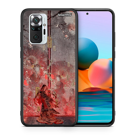 Θήκη Xiaomi Redmi Note 10 Pro Nezuko Kamado από τη Smartfits με σχέδιο στο πίσω μέρος και μαύρο περίβλημα | Xiaomi Redmi Note 10 Pro Nezuko Kamado case with colorful back and black bezels