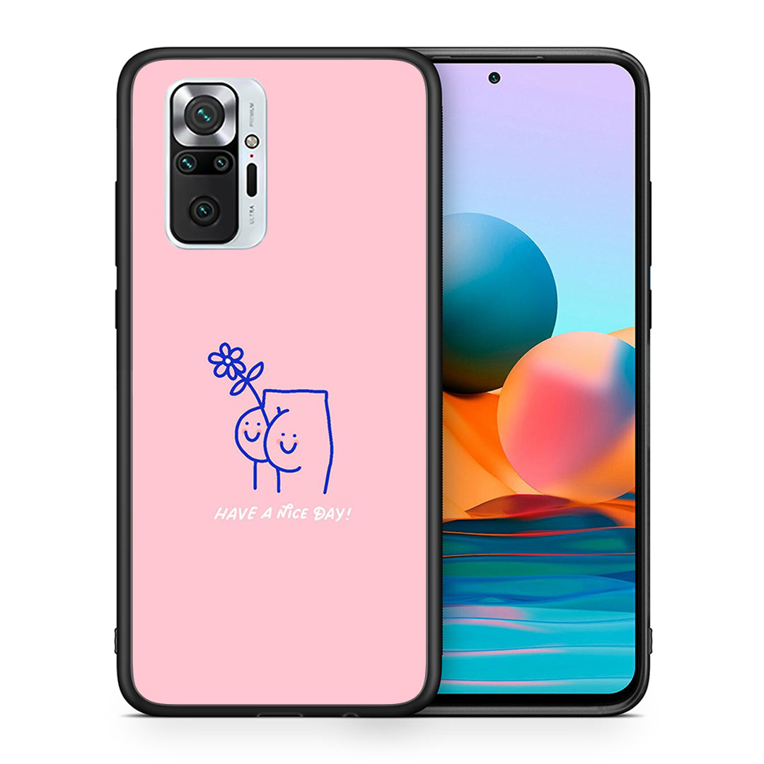 Θήκη Xiaomi Redmi Note 10 Pro Nice Day από τη Smartfits με σχέδιο στο πίσω μέρος και μαύρο περίβλημα | Xiaomi Redmi Note 10 Pro Nice Day case with colorful back and black bezels