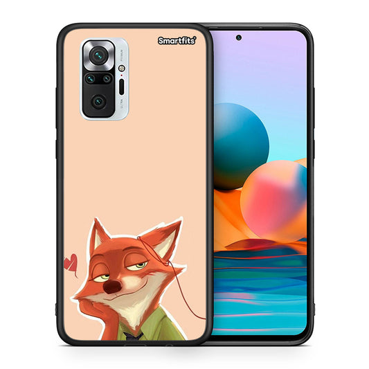 Θήκη Xiaomi Redmi Note 10 Pro Nick Wilde And Judy Hopps Love 1 από τη Smartfits με σχέδιο στο πίσω μέρος και μαύρο περίβλημα | Xiaomi Redmi Note 10 Pro Nick Wilde And Judy Hopps Love 1 case with colorful back and black bezels