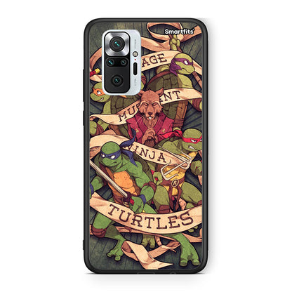 Xiaomi Redmi Note 10 Pro Ninja Turtles θήκη από τη Smartfits με σχέδιο στο πίσω μέρος και μαύρο περίβλημα | Smartphone case with colorful back and black bezels by Smartfits