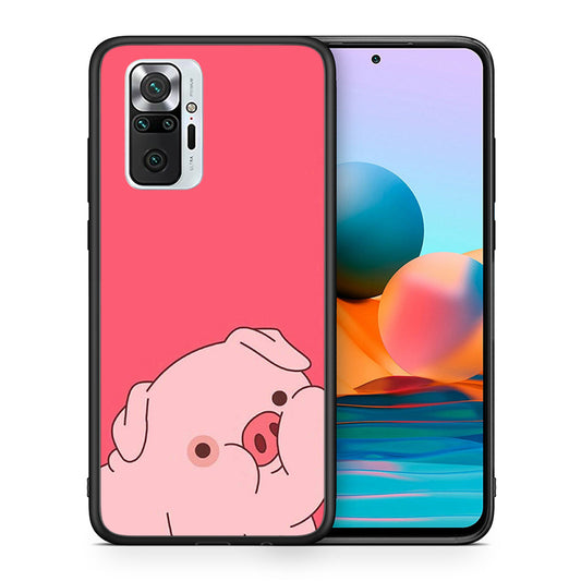 Θήκη Αγίου Βαλεντίνου Xiaomi Redmi Note 10 Pro Pig Love 1 από τη Smartfits με σχέδιο στο πίσω μέρος και μαύρο περίβλημα | Xiaomi Redmi Note 10 Pro Pig Love 1 case with colorful back and black bezels