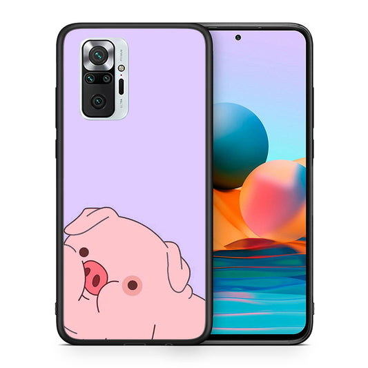 Θήκη Αγίου Βαλεντίνου Xiaomi Redmi Note 10 Pro Pig Love 2 από τη Smartfits με σχέδιο στο πίσω μέρος και μαύρο περίβλημα | Xiaomi Redmi Note 10 Pro Pig Love 2 case with colorful back and black bezels