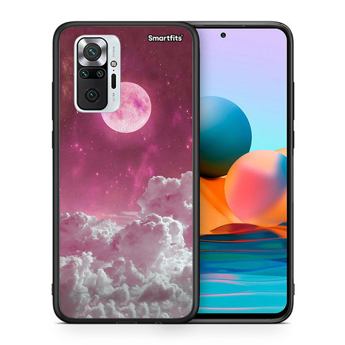 Θήκη Xiaomi Redmi Note 10 Pro Pink Moon από τη Smartfits με σχέδιο στο πίσω μέρος και μαύρο περίβλημα | Xiaomi Redmi Note 10 Pro Pink Moon case with colorful back and black bezels