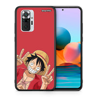 Thumbnail for Θήκη Xiaomi Redmi Note 10 Pro Pirate Luffy από τη Smartfits με σχέδιο στο πίσω μέρος και μαύρο περίβλημα | Xiaomi Redmi Note 10 Pro Pirate Luffy case with colorful back and black bezels