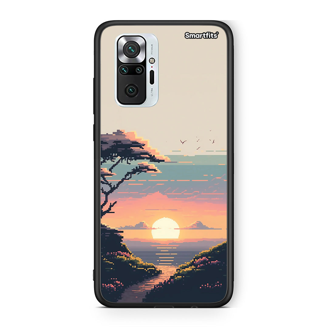 Xiaomi Redmi Note 10 Pro Pixel Sunset Θήκη από τη Smartfits με σχέδιο στο πίσω μέρος και μαύρο περίβλημα | Smartphone case with colorful back and black bezels by Smartfits