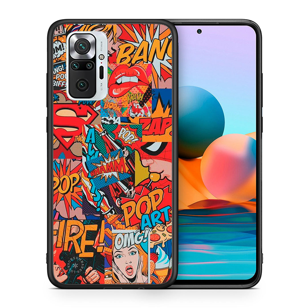 Θήκη Xiaomi Redmi Note 10 Pro PopArt OMG από τη Smartfits με σχέδιο στο πίσω μέρος και μαύρο περίβλημα | Xiaomi Redmi Note 10 Pro PopArt OMG case with colorful back and black bezels