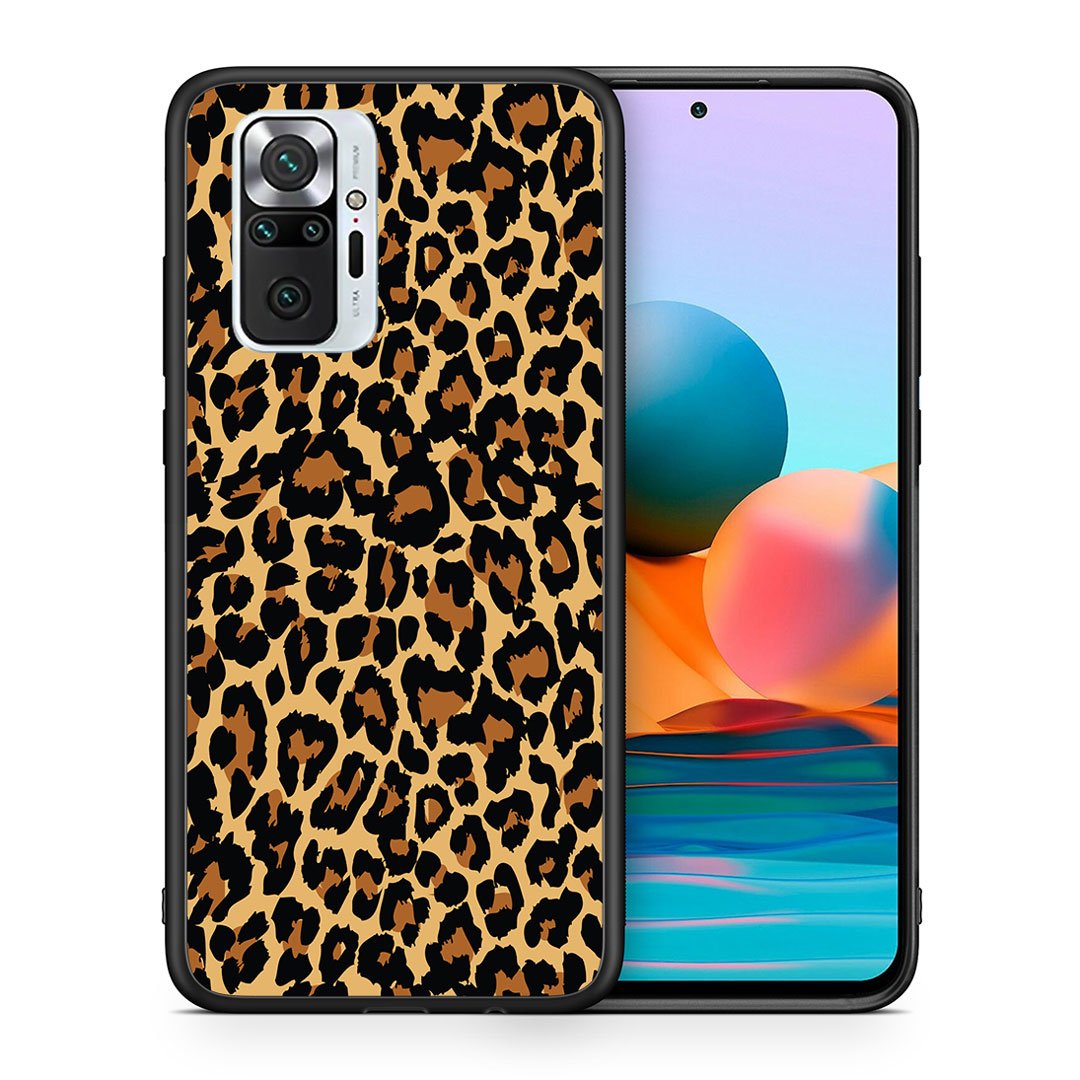 Θήκη Xiaomi Redmi Note 10 Pro Leopard Animal από τη Smartfits με σχέδιο στο πίσω μέρος και μαύρο περίβλημα | Xiaomi Redmi Note 10 Pro Leopard Animal case with colorful back and black bezels
