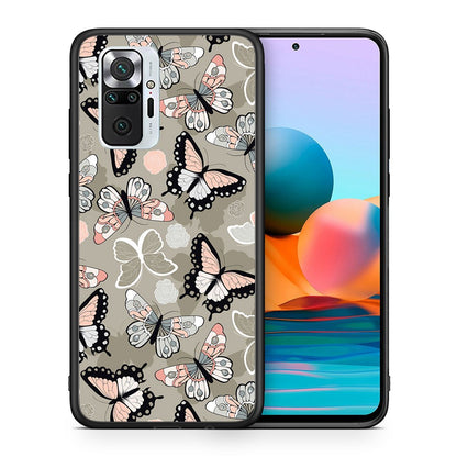 Θήκη Xiaomi Redmi Note 10 Pro Butterflies Boho από τη Smartfits με σχέδιο στο πίσω μέρος και μαύρο περίβλημα | Xiaomi Redmi Note 10 Pro Butterflies Boho case with colorful back and black bezels