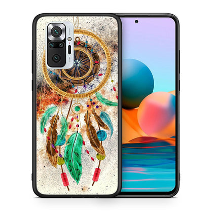 Θήκη Xiaomi Redmi Note 10 Pro DreamCatcher Boho από τη Smartfits με σχέδιο στο πίσω μέρος και μαύρο περίβλημα | Xiaomi Redmi Note 10 Pro DreamCatcher Boho case with colorful back and black bezels