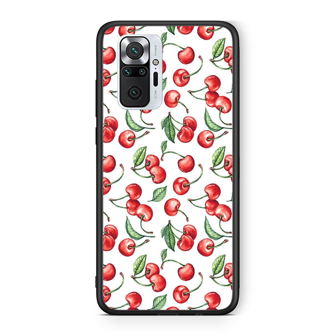 Xiaomi Redmi Note 10 Pro Cherry Summer θήκη από τη Smartfits με σχέδιο στο πίσω μέρος και μαύρο περίβλημα | Smartphone case with colorful back and black bezels by Smartfits