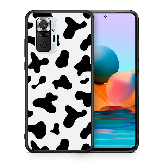 Θήκη Xiaomi Redmi Note 10 Pro Cow Print από τη Smartfits με σχέδιο στο πίσω μέρος και μαύρο περίβλημα | Xiaomi Redmi Note 10 Pro Cow Print case with colorful back and black bezels