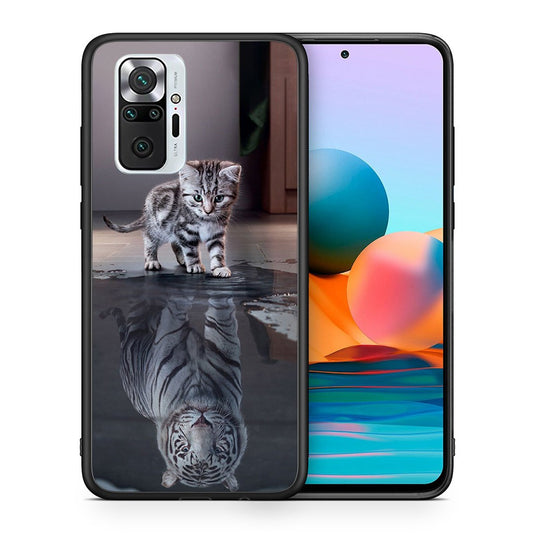 Θήκη Xiaomi Redmi Note 10 Pro Tiger Cute από τη Smartfits με σχέδιο στο πίσω μέρος και μαύρο περίβλημα | Xiaomi Redmi Note 10 Pro Tiger Cute case with colorful back and black bezels
