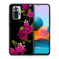 Thumbnail for Θήκη Xiaomi Redmi Note 10 Pro Red Roses Flower από τη Smartfits με σχέδιο στο πίσω μέρος και μαύρο περίβλημα | Xiaomi Redmi Note 10 Pro Red Roses Flower case with colorful back and black bezels