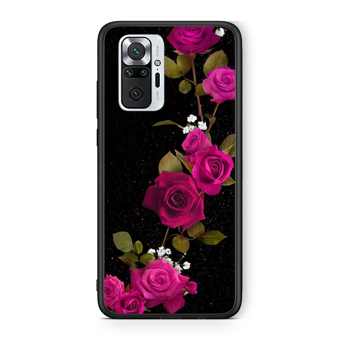 4 - Xiaomi Redmi Note 10 Pro Red Roses Flower case, cover, bumper