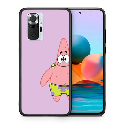 Θήκη Xiaomi Redmi Note 10 Pro  Friends Patrick από τη Smartfits με σχέδιο στο πίσω μέρος και μαύρο περίβλημα | Xiaomi Redmi Note 10 Pro  Friends Patrick case with colorful back and black bezels