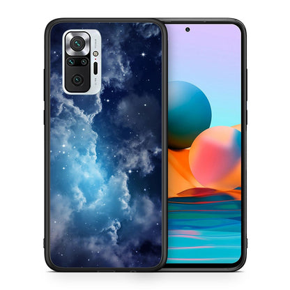 Θήκη Xiaomi Redmi Note 10 Pro Blue Sky Galaxy από τη Smartfits με σχέδιο στο πίσω μέρος και μαύρο περίβλημα | Xiaomi Redmi Note 10 Pro Blue Sky Galaxy case with colorful back and black bezels