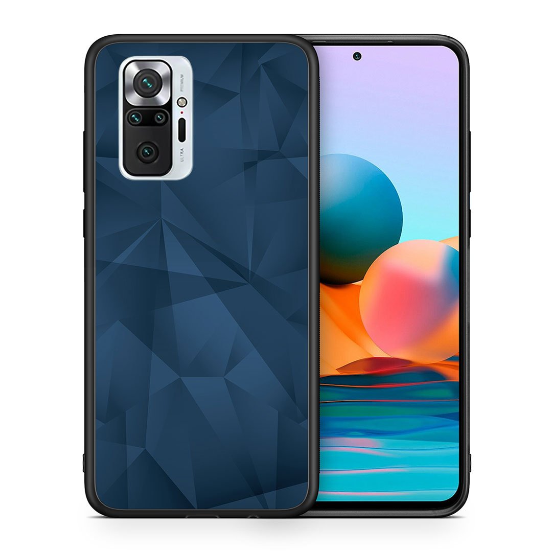 Θήκη Xiaomi Redmi Note 10 Pro Blue Abstract Geometric από τη Smartfits με σχέδιο στο πίσω μέρος και μαύρο περίβλημα | Xiaomi Redmi Note 10 Pro Blue Abstract Geometric case with colorful back and black bezels