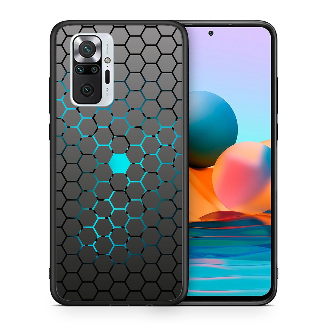 Θήκη Xiaomi Redmi Note 10 Pro Hexagonal Geometric από τη Smartfits με σχέδιο στο πίσω μέρος και μαύρο περίβλημα | Xiaomi Redmi Note 10 Pro Hexagonal Geometric case with colorful back and black bezels
