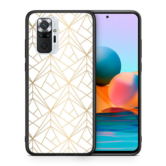 Θήκη Xiaomi Redmi Note 10 Pro Luxury White Geometric από τη Smartfits με σχέδιο στο πίσω μέρος και μαύρο περίβλημα | Xiaomi Redmi Note 10 Pro Luxury White Geometric case with colorful back and black bezels