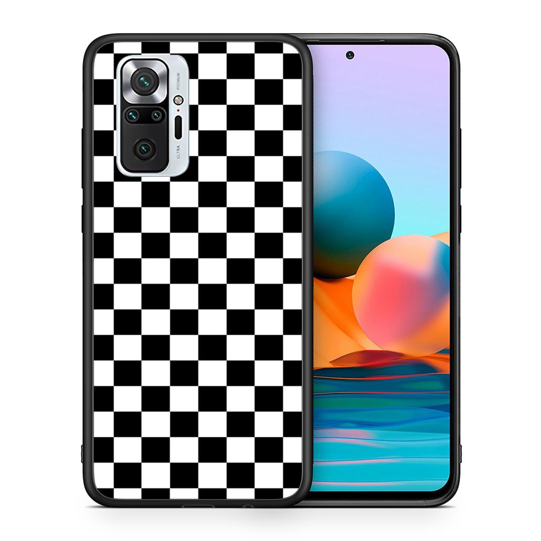 Θήκη Xiaomi Redmi Note 10 Pro Squares Geometric από τη Smartfits με σχέδιο στο πίσω μέρος και μαύρο περίβλημα | Xiaomi Redmi Note 10 Pro Squares Geometric case with colorful back and black bezels