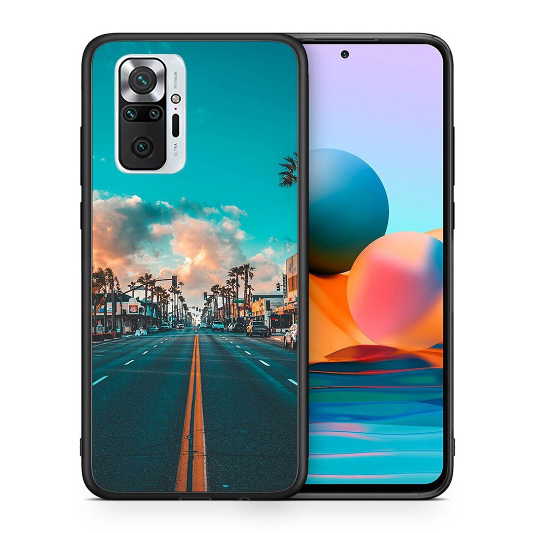 Θήκη Xiaomi Redmi Note 10 Pro City Landscape από τη Smartfits με σχέδιο στο πίσω μέρος και μαύρο περίβλημα | Xiaomi Redmi Note 10 Pro City Landscape case with colorful back and black bezels