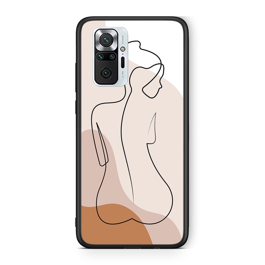 Xiaomi Redmi Note 10 Pro LineArt Woman θήκη από τη Smartfits με σχέδιο στο πίσω μέρος και μαύρο περίβλημα | Smartphone case with colorful back and black bezels by Smartfits