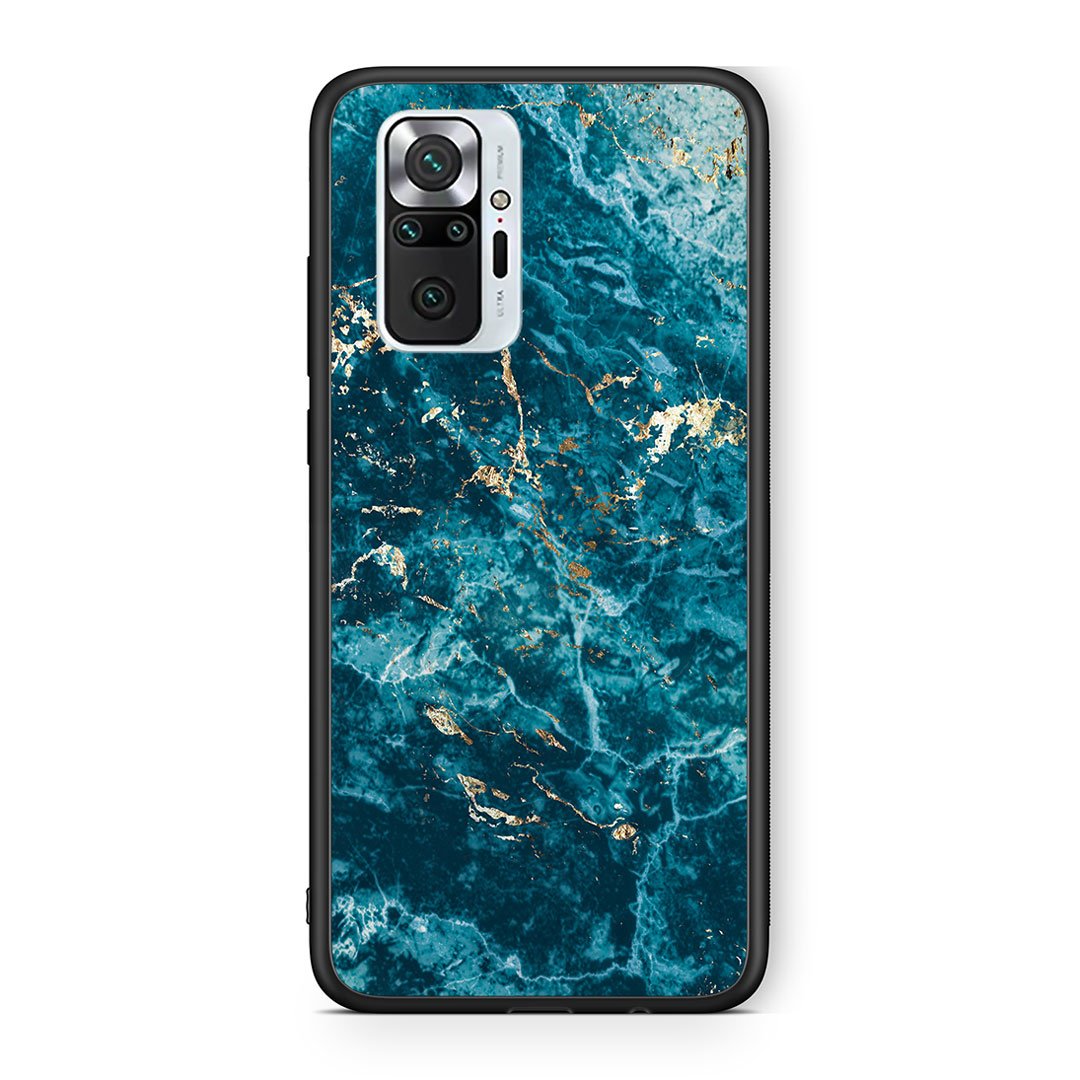 Xiaomi Redmi Note 10 Pro Marble Blue θήκη από τη Smartfits με σχέδιο στο πίσω μέρος και μαύρο περίβλημα | Smartphone case with colorful back and black bezels by Smartfits
