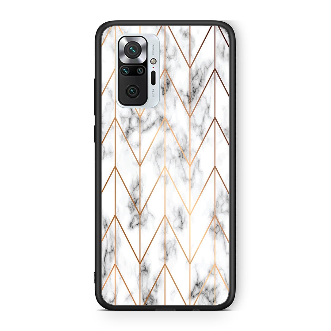 44 - Xiaomi Redmi Note 10 Pro Gold Geometric Marble case, cover, bumper