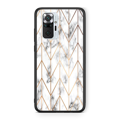 44 - Xiaomi Redmi Note 10 Pro Gold Geometric Marble case, cover, bumper