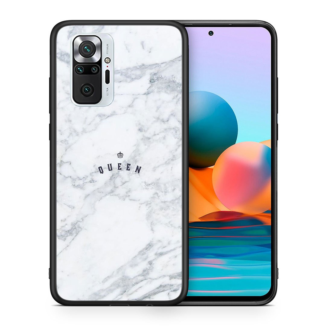 Θήκη Xiaomi Redmi Note 10 Pro Queen Marble από τη Smartfits με σχέδιο στο πίσω μέρος και μαύρο περίβλημα | Xiaomi Redmi Note 10 Pro Queen Marble case with colorful back and black bezels