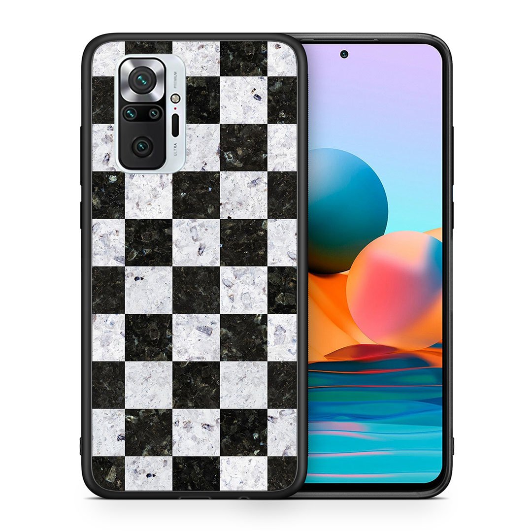 Θήκη Xiaomi Redmi Note 10 Pro Square Geometric Marble από τη Smartfits με σχέδιο στο πίσω μέρος και μαύρο περίβλημα | Xiaomi Redmi Note 10 Pro Square Geometric Marble case with colorful back and black bezels