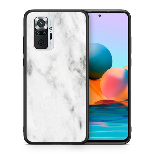 Θήκη Xiaomi Redmi Note 10 Pro White Marble από τη Smartfits με σχέδιο στο πίσω μέρος και μαύρο περίβλημα | Xiaomi Redmi Note 10 Pro White Marble case with colorful back and black bezels